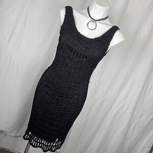 ETOILE Elegant Black Ribbornwork Dress SZ Small